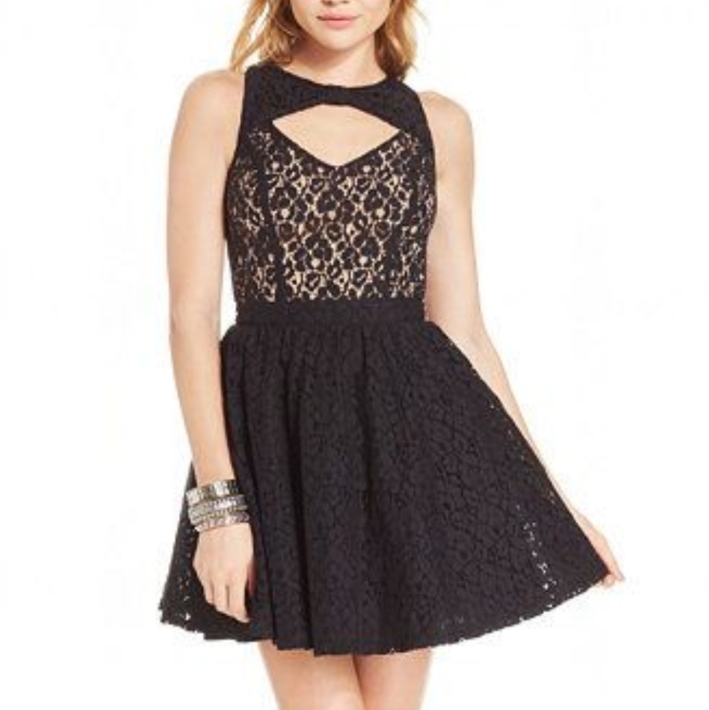 Material Girl lace a line junior dress